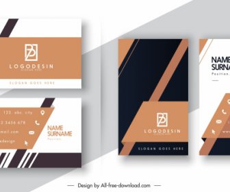 Business Card Templates Elegant Modern Abstract Flat Decor