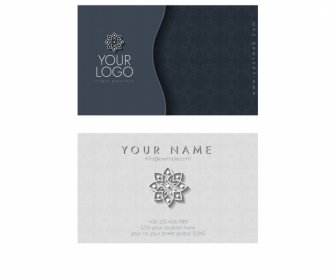 business card templates elegant modern flower logo curves decor