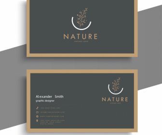 Business Card Templates Elegant Nature Element Decor