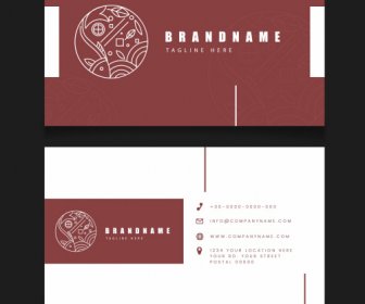 Business Card Templates Fish Logotype Plain Flat Decor