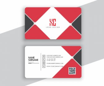 Business Card Templates Flat Geometric Decor