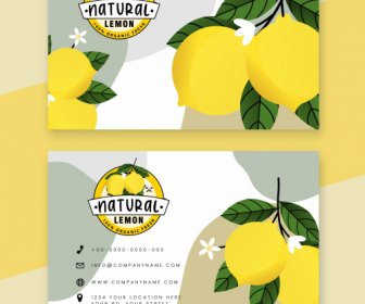 Template Kartu Nama Lemon Tema Dekorasi Berwarna Cerah