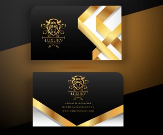 шаблоны визиток роскошный королевский золотистый черный декор