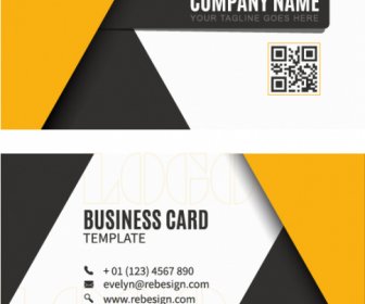 Business Card Templates Modern Contrast Geometric Decor