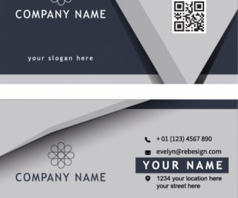 Business Card Templates Modern Silver 3d Design