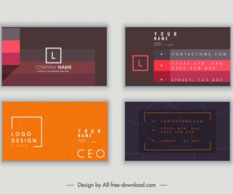 Business Card Templates Modern Simple Dark Flat Decor