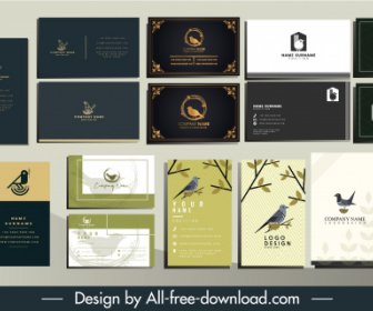 Business Card Templates Natural Birds Theme
