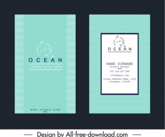 Modelli Di Biglietto Da Visita Oceano Delfino Logotipo Arredamento