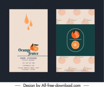 Business Card Templates Orange Juice Theme Elegant Classic