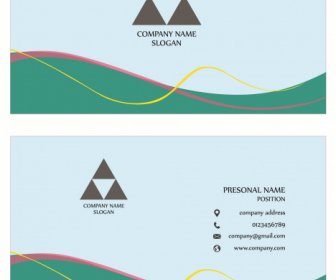 Business Card Templates Simple Colored Triangle Curves Decor