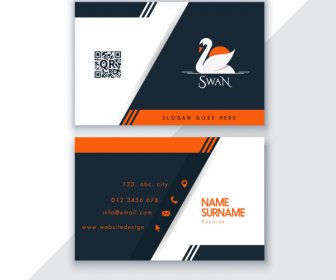 Business Card Templates Swan Decor Elegant Dark Bright