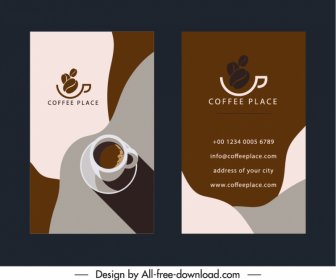 Visitenkarten Vorlagen Kaffeetasse Dekor