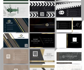 Business Cards Templates Colored Modern Decor