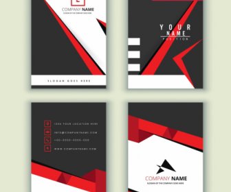 Business Cards Templates Elegant Modern Black Red Decor