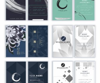 Business Cards Templates Floral Geometric Abstract Decor