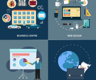 Business Development Elements Concepts Isolated With Various Types