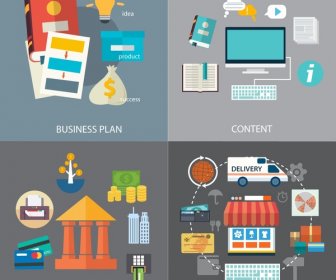Business Development Elements Isolated With Various Stages