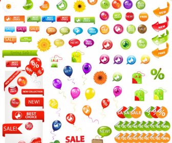 Business Elements Covers For Buttonstickers And Icon Vector