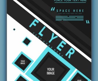 Business Flyer Sfondo Moderno Nero Blu Di Progettazione Geometrica