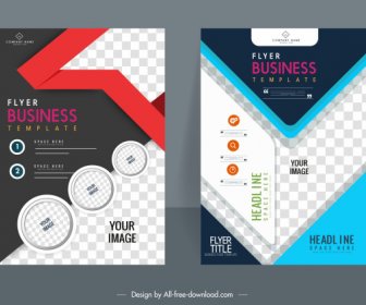 Business Flyer Hintergründe Moderne Bunte Design Karierte Dekor