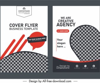 Business Flyer Cover Templates Elegant Checkered Decor