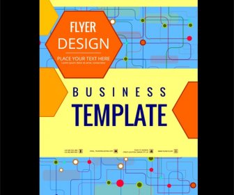 Business Flyer Design Template Points Connection Style