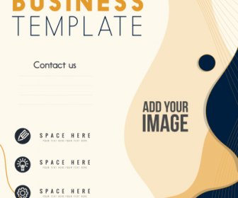 Business Flyer Template Abstract Curves Decor