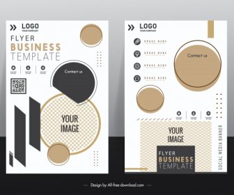 Business Flyer Template Bright Elegance Checkered Geometric Decor
