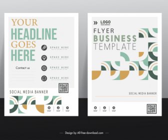 business flyer template bright geometric pattern elements decor