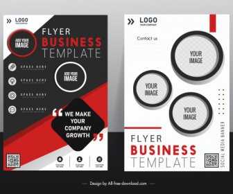 Business Flyer Template Elegant Modern Contrast Geometric Decor