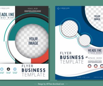 Business Flyer Templates Colorful Modern Design Checkered Circles