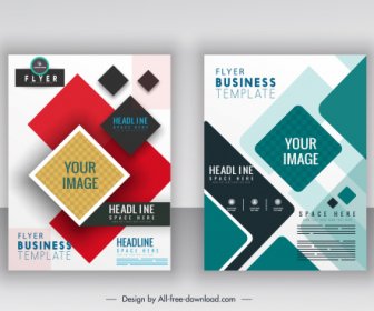 Business Flyer Templates Colorful Modern Flat Geometric Decor