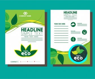 Business Flyer Vorlagen Eco Grüne Blätter-Stil