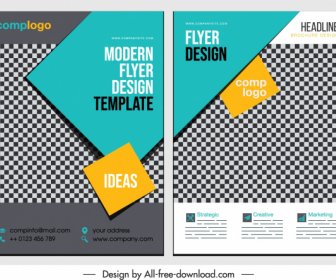 Business Flyer Templates Elegant Modern Checkered Geometry Decor