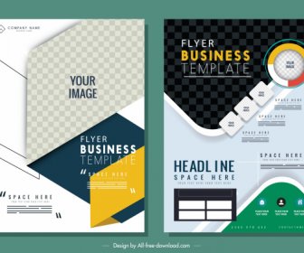 Business Flyer Templates Modern Colorful Design Checkered Decor