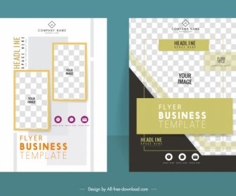 Business Flyer Templates Modern Elegant Flat Checkered Decor