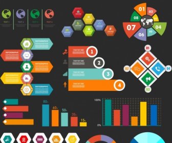 Business Graph Design Elements Multicolored Shapes