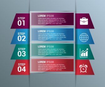Geschäft Infografik Design Glänzend Farbigen Stil