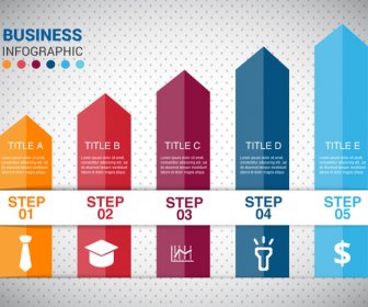 Business Infographic Design With Arrow Columns Chart