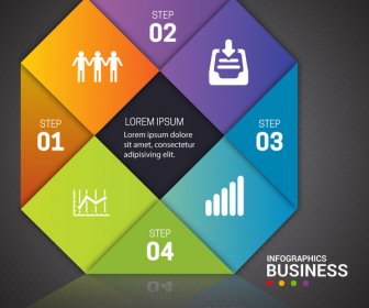 Business Infographic Design With Colorful Geometries Combination