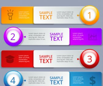 Business Infographic Design With Colorful Horizontal Tabs
