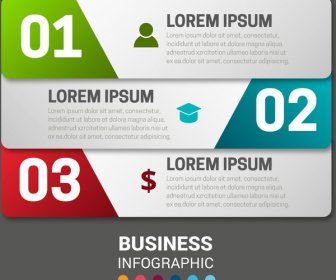 Business Infographic Design With Horizontal Banners Arrangement