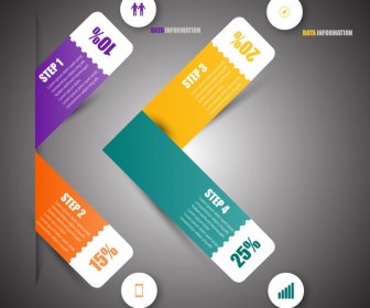 Business-Infografik-Design Mit Eintrittskarten Anordnung Und Prozentsatz