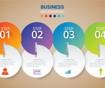3d 삽입된 동그라미와 비즈니스 Infographic 디자인
