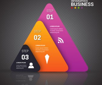 색깔된 삼각형 일러스트와 함께 비즈니스 Infographic