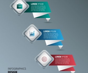 Business Infographics Design Element Colored Origami Design