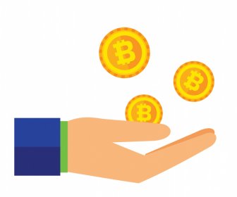 business investment bitcoin falling money hand sketch