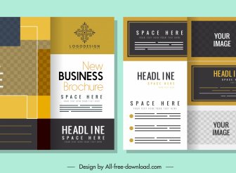 Business Leaflet Template Colorful Elegant Vertical Design