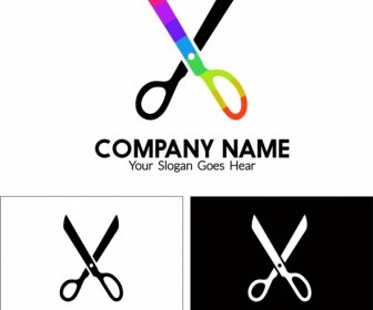 Business Logo Design Craft Style Scissors Decoration
