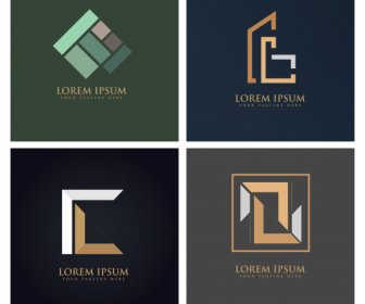Modelli Di Logo Business Colorati Moderno Design Geometrico Piatto